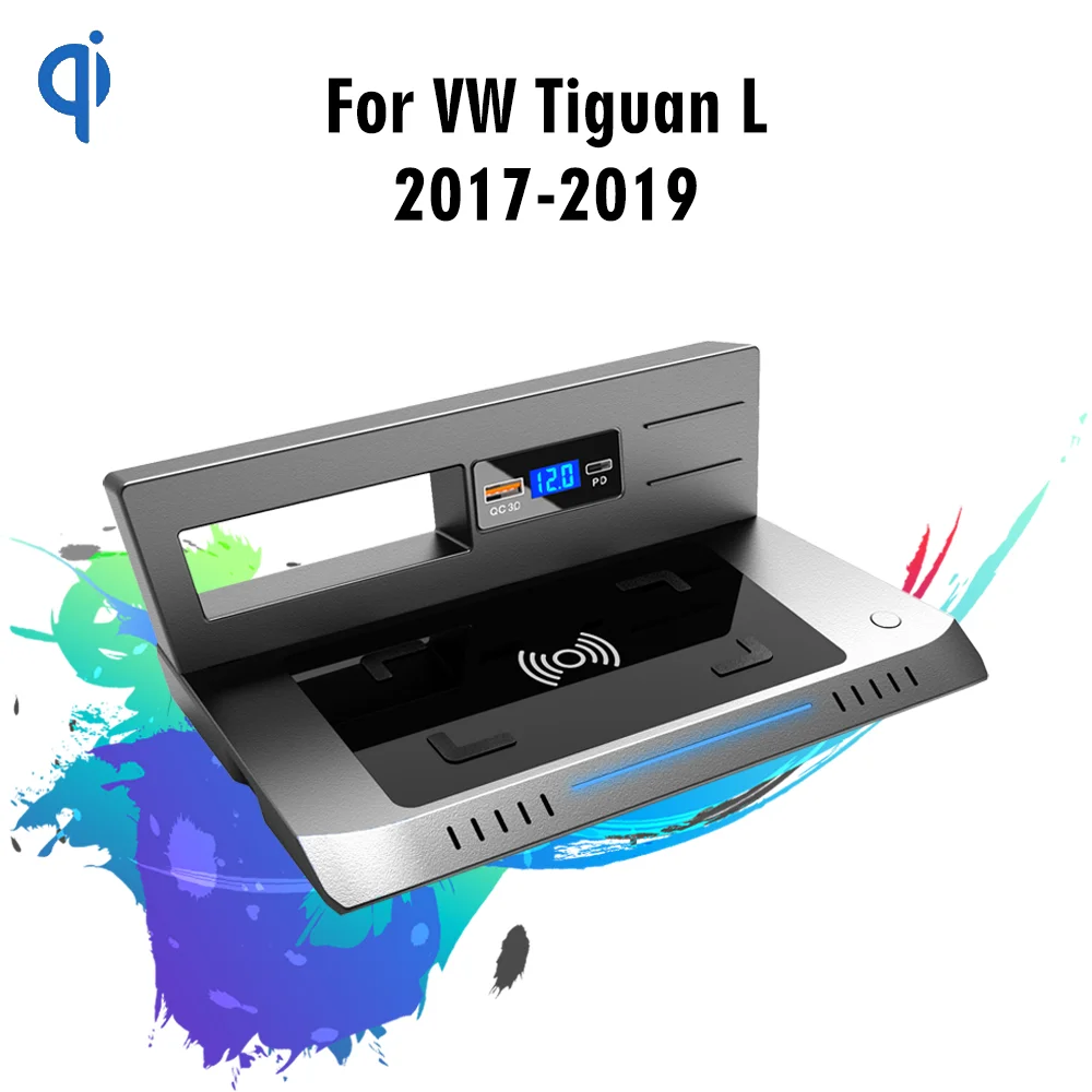Car wireless charger QI 15W For VW Tiguan L MK2 2017 2018 2019 fast Mobile phone charger charging plate Accessories
Car wireless charger QI 15W For VW Tiguan L MK2 2017 2018 2019 fast Mobile phone charger charging plate Accessories