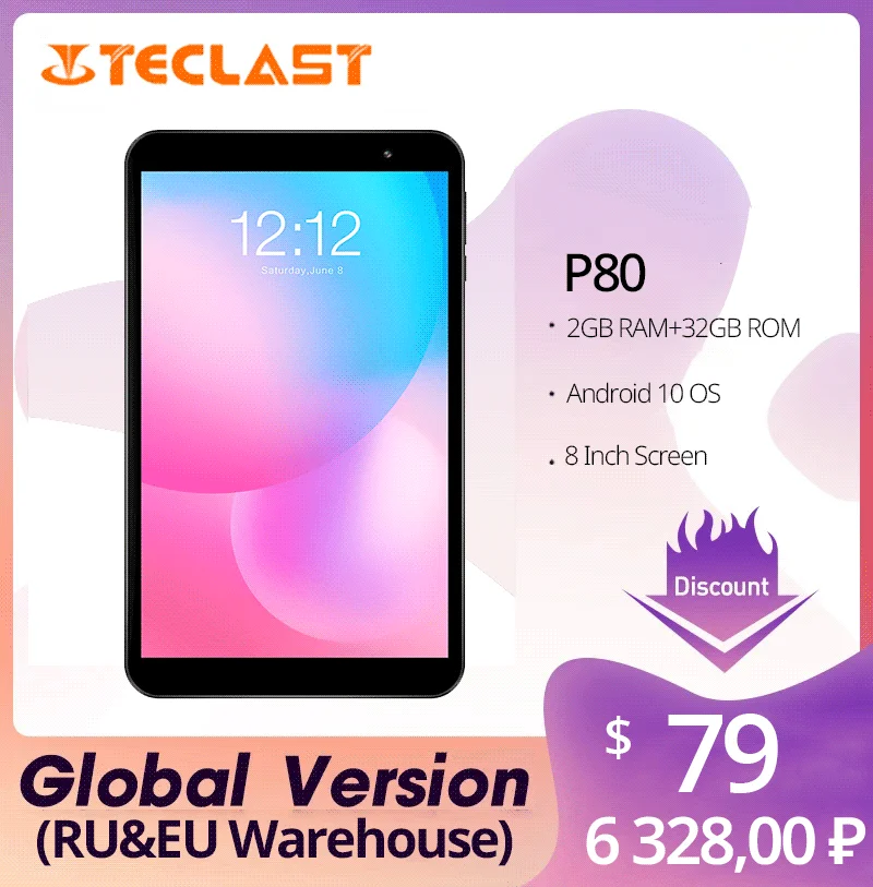 

Teclast P80 8 inch Android 10 GE8300 1280 x 800 IPS Quad Core 2GB RAM 32GB ROM Dual Cameras Wifi Tablet Pc