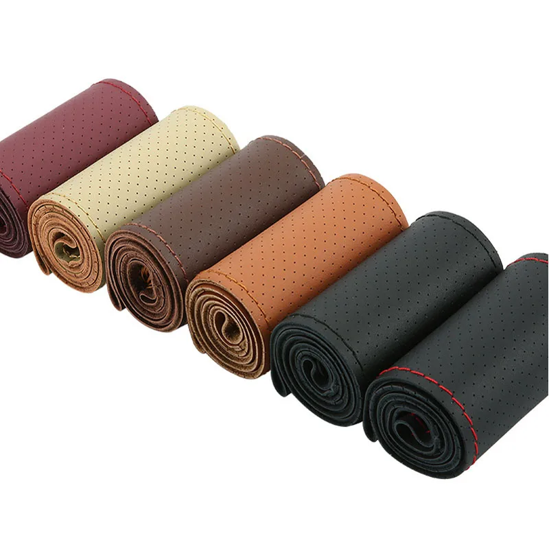 38cm Top Layer Leather Car Steering Wheel Cover Genuine Leather Stitch on Wrap Hole Stitching with Needle Thread Car Accessories
38cm Top Layer Leather Car Steering Wheel Cover Genuine Leather Stitch on Wrap Hole Stitching with Needle Thread Car Accessories