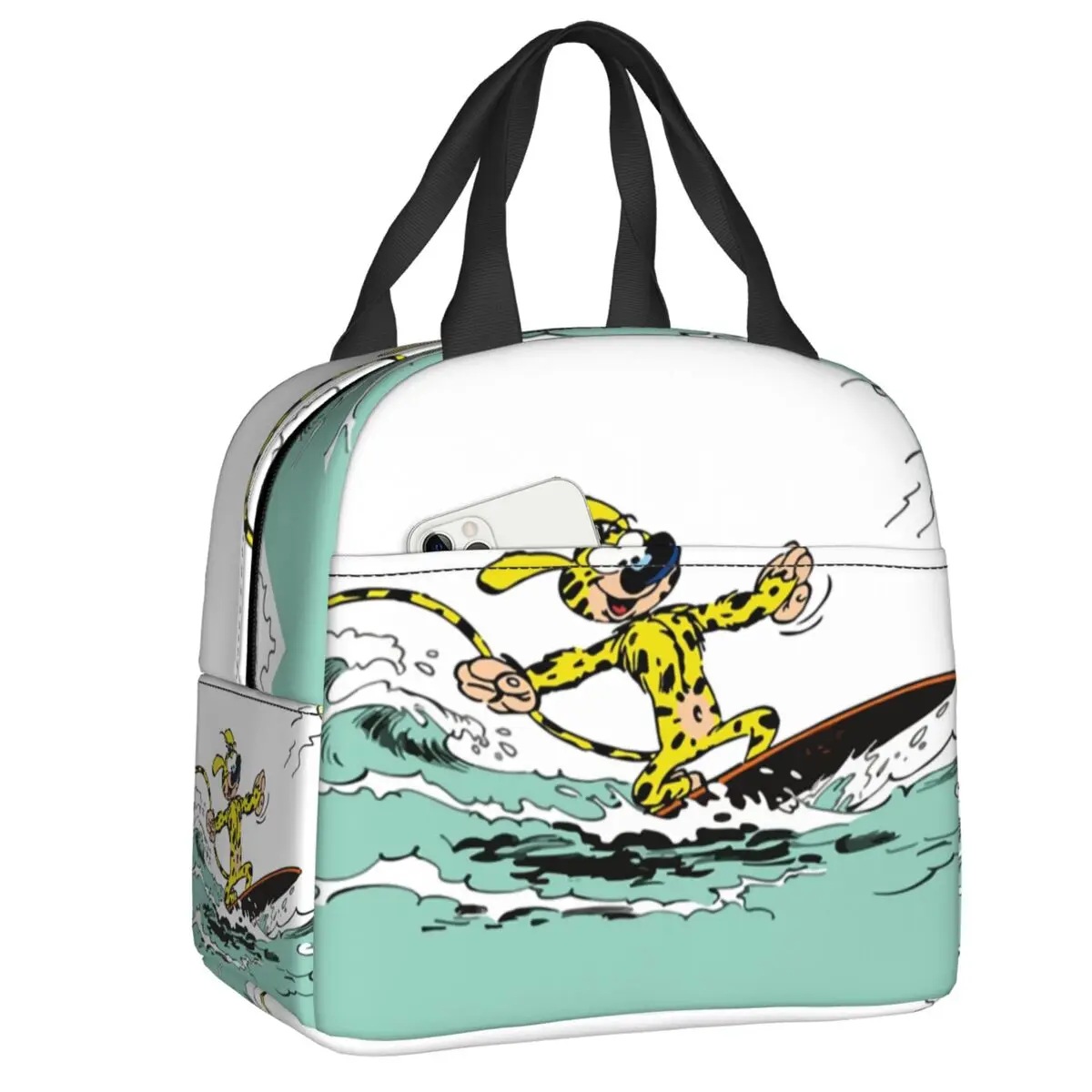 

Marsupilami Surfing Resuable Lunch Box Women Multifunction Belgian Comic Thermal Cooler Food Insulated Lunch Bag School Children