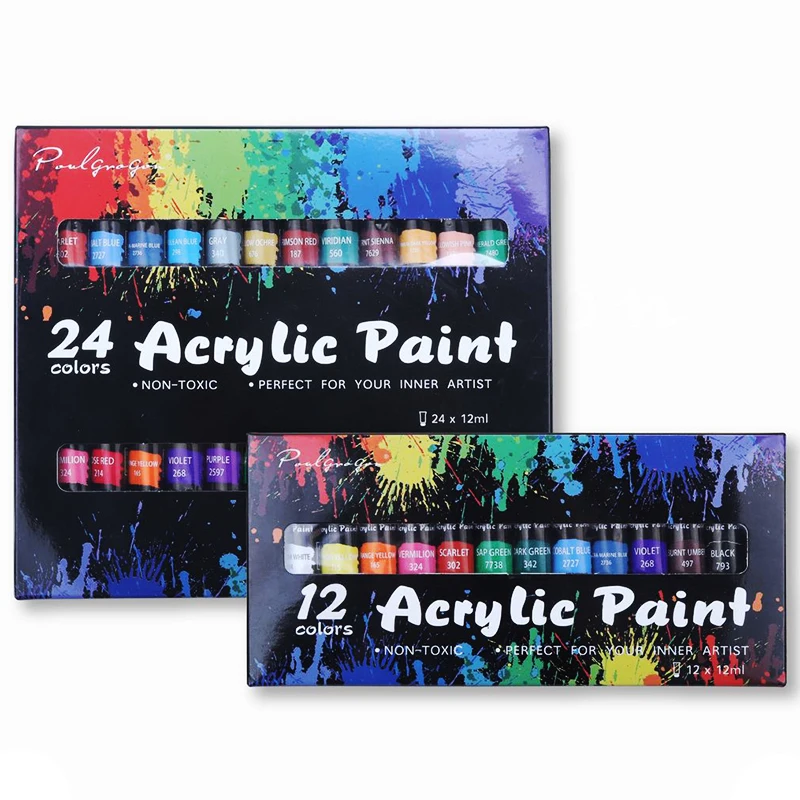 Acrylic Paint Set of 24(12ml 0.4 fl oz) for Fabrics Painting Clothing Pigments Non-Fading Non-Toxic Professional Artist Painting
Acrylic Paint Set of 24(12ml 0.4 fl oz) for Fabrics Painting Clothing Pigments Non-Fading Non-Toxic Professional Artist Painting