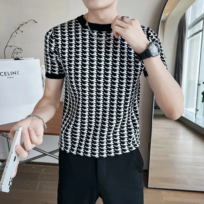 Plus Size 3XL-S New Round Clar Short Sleeve Knitted Sweaters For Men Clothing 2023 Slim Fit Casual overs Homme Sale
Plus Size 3XL-S New Round Clar Short Sleeve Knitted Sweaters For Men Clothing 2023 Slim Fit Casual overs Homme Sale