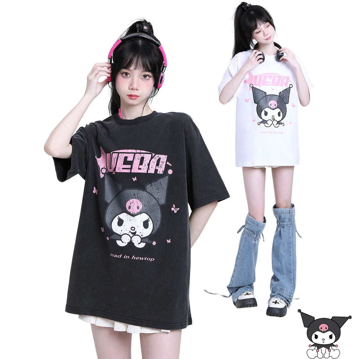 Новинка Kawaii Sanrio Kuromi с коротким рукавом милый аниме летняя Студенческая Повседневная футболка с принтом уличный удобный Свободный Топ подар...
Новинка Kawaii Sanrio Kuromi с коротким рукавом милый аниме летняя Студенческая Повседневная футболка с принтом уличный удобный Свободный Топ подар...