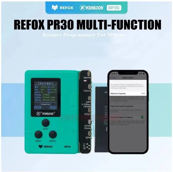 Многофункциональный Восстанавливающий программатор REFOX RP30 для iPhone, совместимый с восстановлением аккумулятора/распознаванием лиц, детект...
Многофункциональный Восстанавливающий программатор REFOX RP30 для iPhone, совместимый с восстановлением аккумулятора/распознаванием лиц, детект...