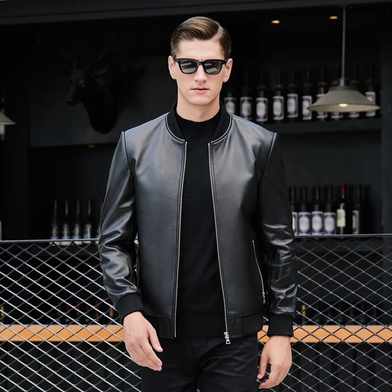 Genuine Leather Jacket Men Autumn Winter Sheep Skin Coat Man Clothes 2021 Streetwear Slim Fit Leather Jackets BY18001
Genuine Leather Jacket Men Autumn Winter Sheep Skin Coat Man Clothes 2021 Streetwear Slim Fit Leather Jackets BY18001