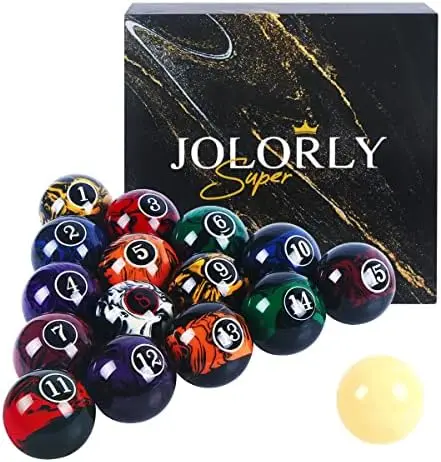 Marble-Swirl Billiard Balls AAA-Grade, Complete Set of 16 Pool Balls, 2-1/4" Regulation Size and Weight Professional Tournam
Marble-Swirl Billiard Balls AAA-Grade, Complete Set of 16 Pool Balls, 2-1/4" Regulation Size and Weight Professional Tournam