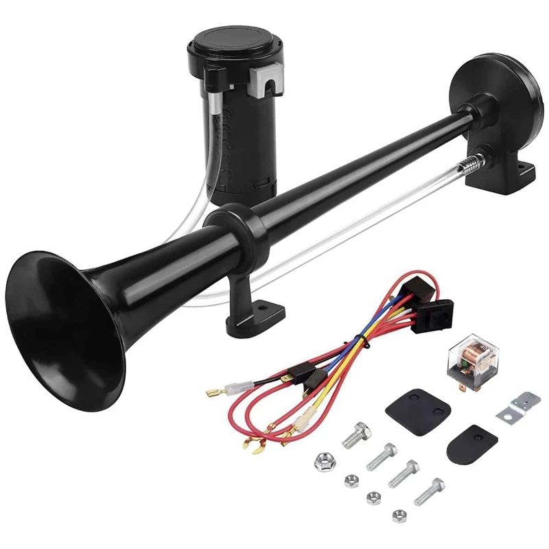 150Db 24V Black Horn For Truck, Single Trumpet Truck Air Horn, For 24V Vehicles Train Car Ship Boat Lorry, 17 Inch
150Db 24V Black Horn For Truck, Single Trumpet Truck Air Horn, For 24V Vehicles Train Car Ship Boat Lorry, 17 Inch