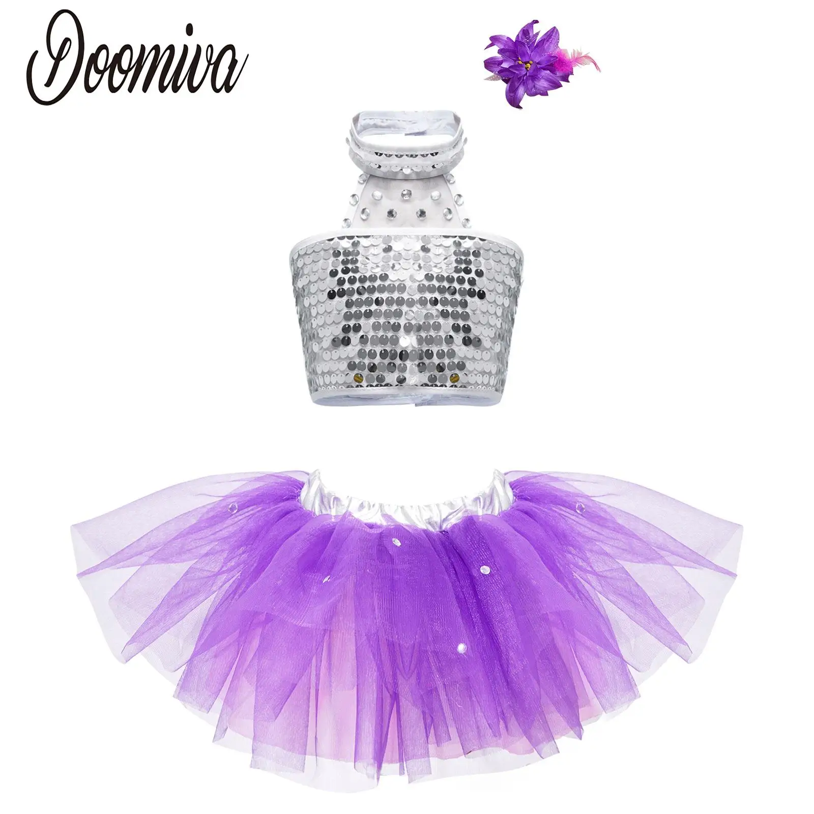 Kids Girls Modern Jazz Latin Dance Costume Set Shiny Sequined Crop Top with Skirt Tutu Ballet Dress Outfit Salsa Stage Dancewear
Kids Girls Modern Jazz Latin Dance Costume Set Shiny Sequined Crop Top with Skirt Tutu Ballet Dress Outfit Salsa Stage Dancewear
