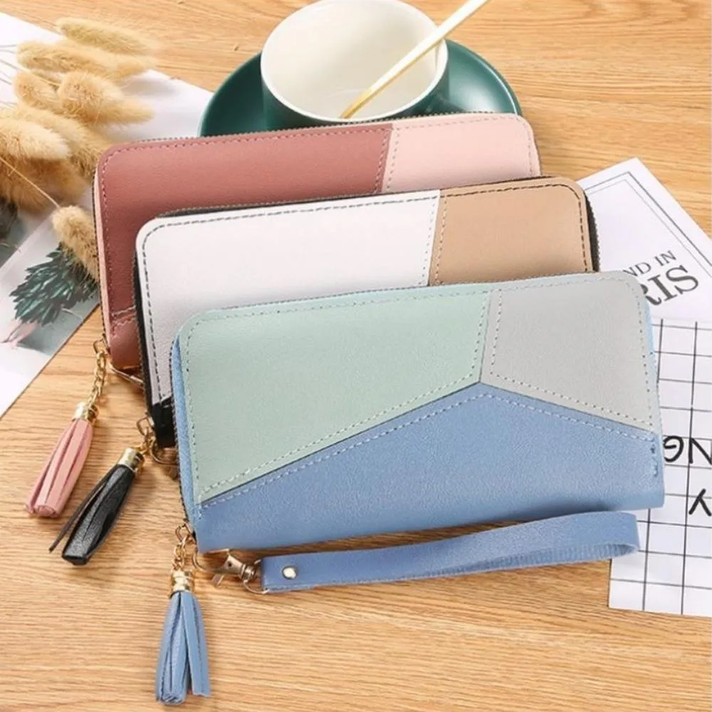Simple Pu Leather Wallet For Women Tassel Coin Purse Patchwork Color Clash Handheld Money Clip Multi Card Organizer Bag 2023new
Simple Pu Leather Wallet For Women Tassel Coin Purse Patchwork Color Clash Handheld Money Clip Multi Card Organizer Bag 2023new