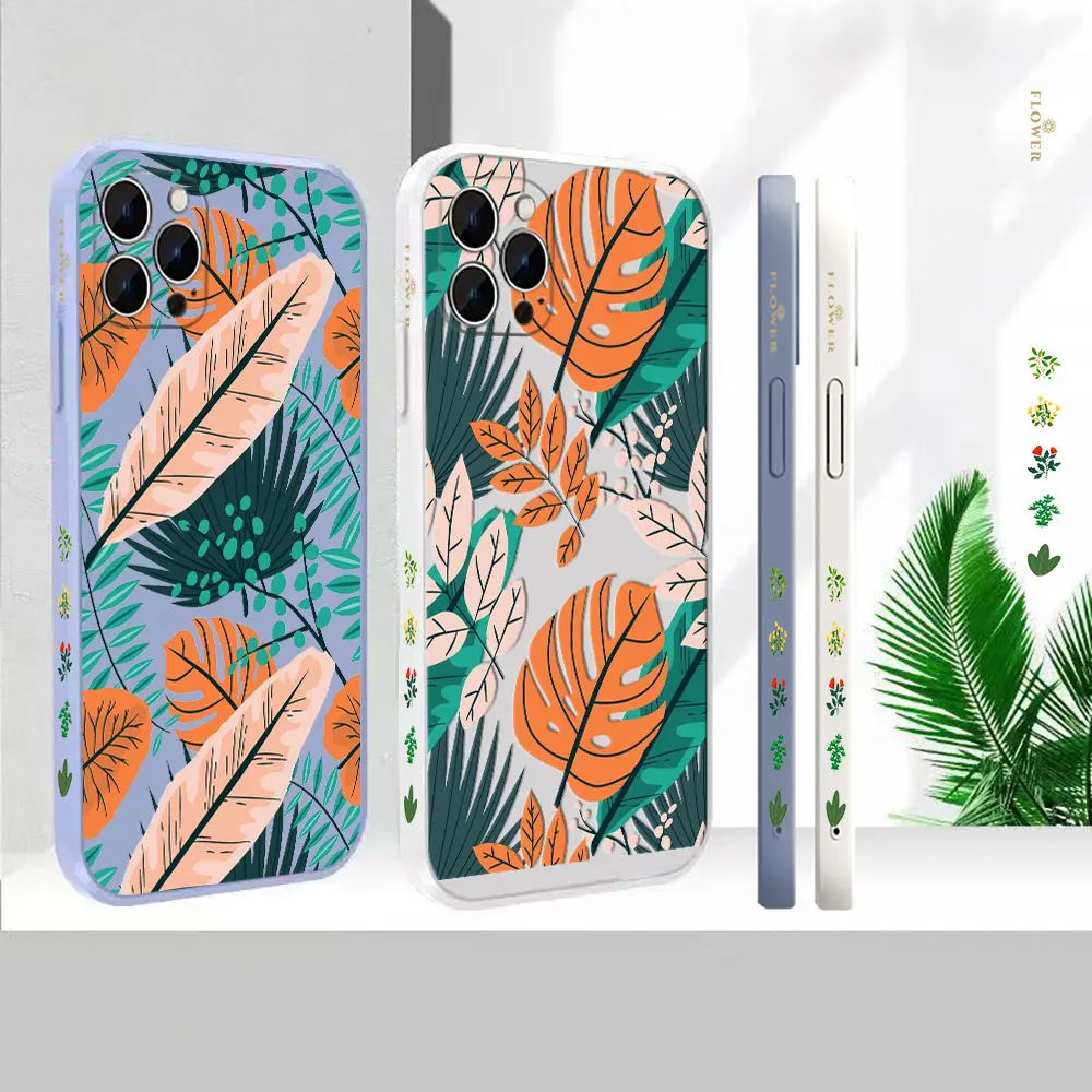 Liquid Silicone Cover For Apple iPhone 14 13 12 11 Pro Max Mini 7 8 X XS XR SE Plus Originality Plants Leaf Phone Case Funda 
Liquid Silicone Cover For Apple iPhone 14 13 12 11 Pro Max Mini 7 8 X XS XR SE Plus Originality Plants Leaf Phone Case Funda