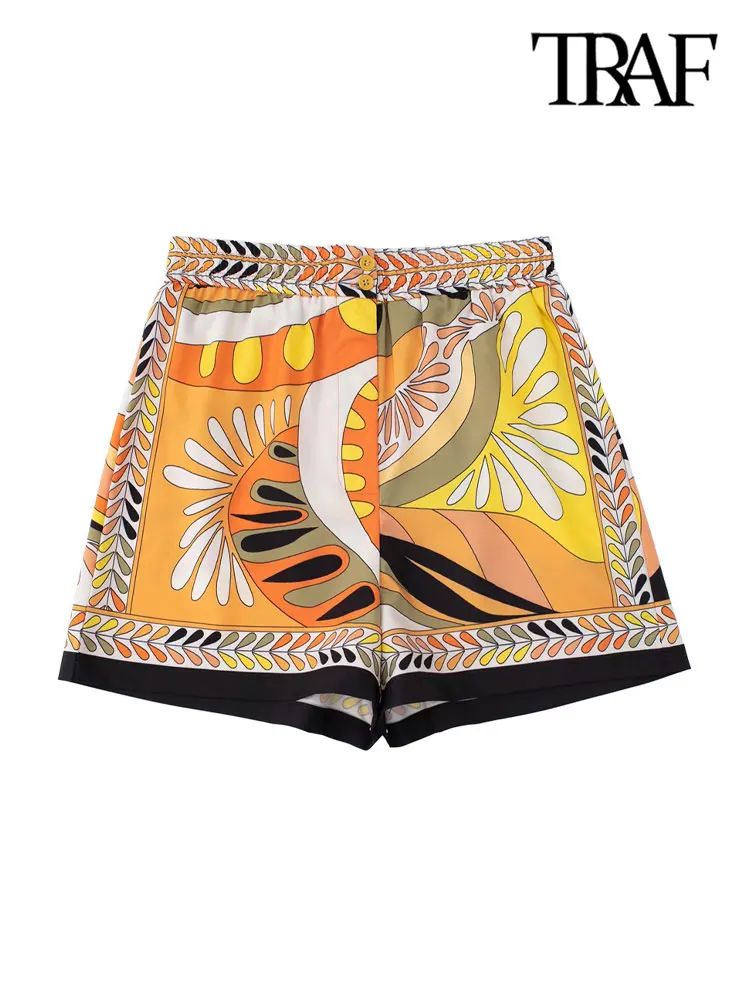 TRAF Women Fashion With Buttons Printed Shorts Vintage High Elastic Waist Zipper Fly Female Trousers Mujer
TRAF Women Fashion With Buttons Printed Shorts Vintage High Elastic Waist Zipper Fly Female Trousers Mujer