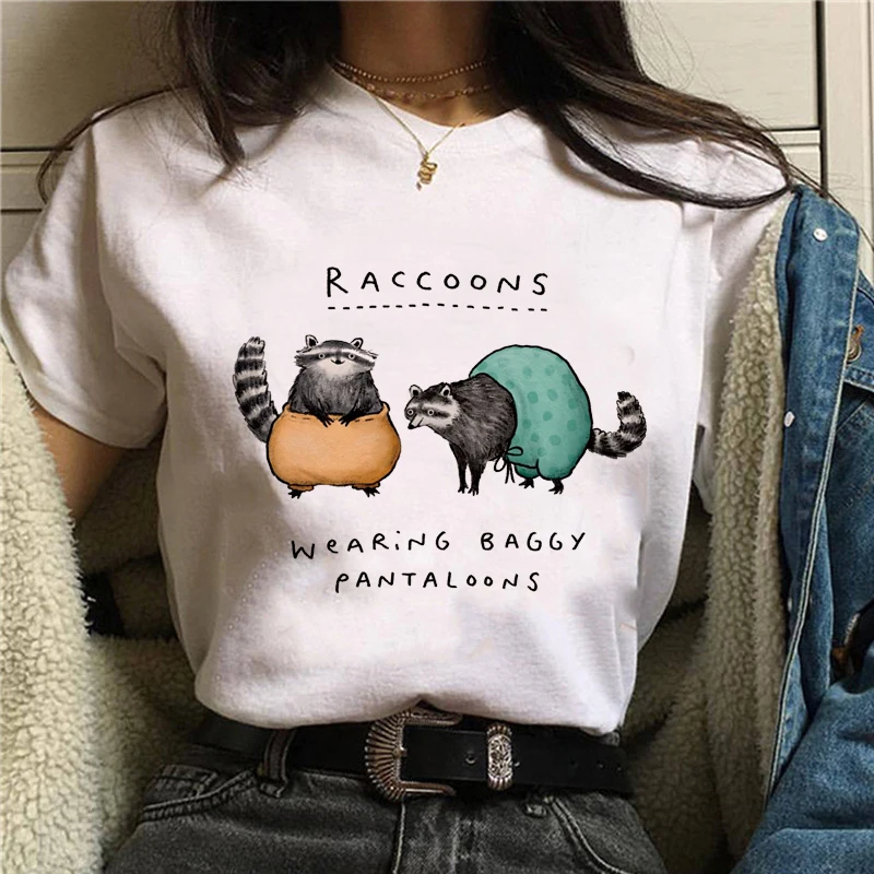 Raccoon Print White Woman Tshirts Women's Summer Harajuku Fun Cute Animal Pattern T Shirt Women Tops Casual Short Sleeve T-shirt
Raccoon Print White Woman Tshirts Women's Summer Harajuku Fun Cute Animal Pattern T Shirt Women Tops Casual Short Sleeve T-shirt
