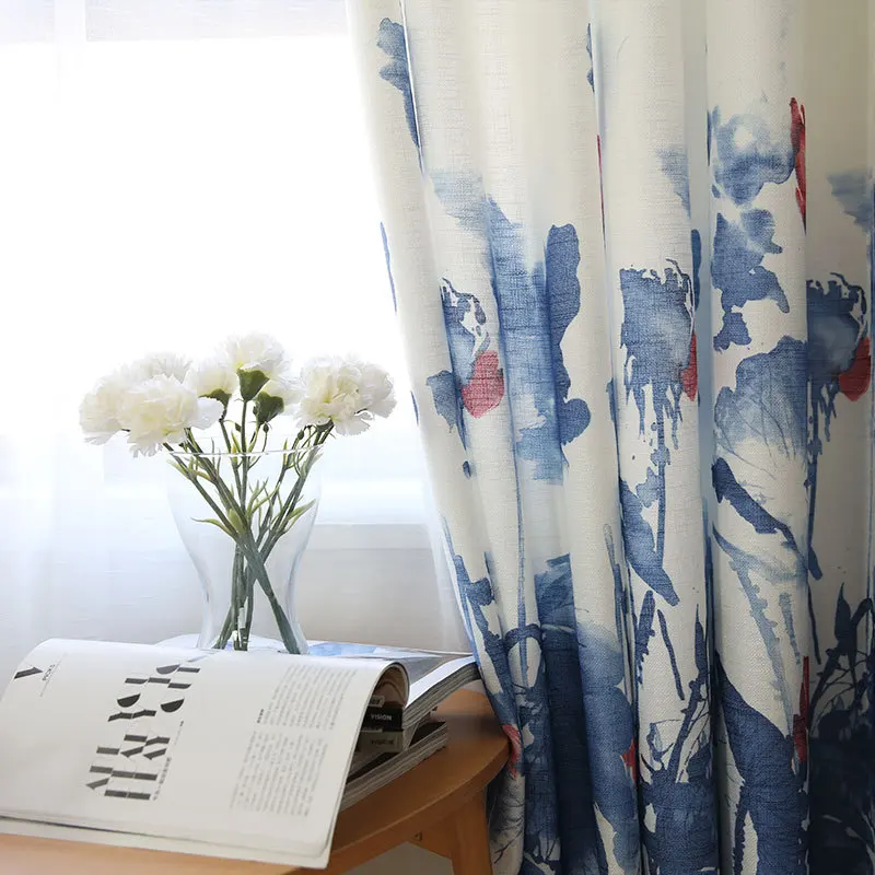 New Chinese style white ink rhyme Qinghe printed curtain semi-shading smudged curtain Curtains for Living dining room bedroom
New Chinese style white ink rhyme Qinghe printed curtain semi-shading smudged curtain Curtains for Living dining room bedroom