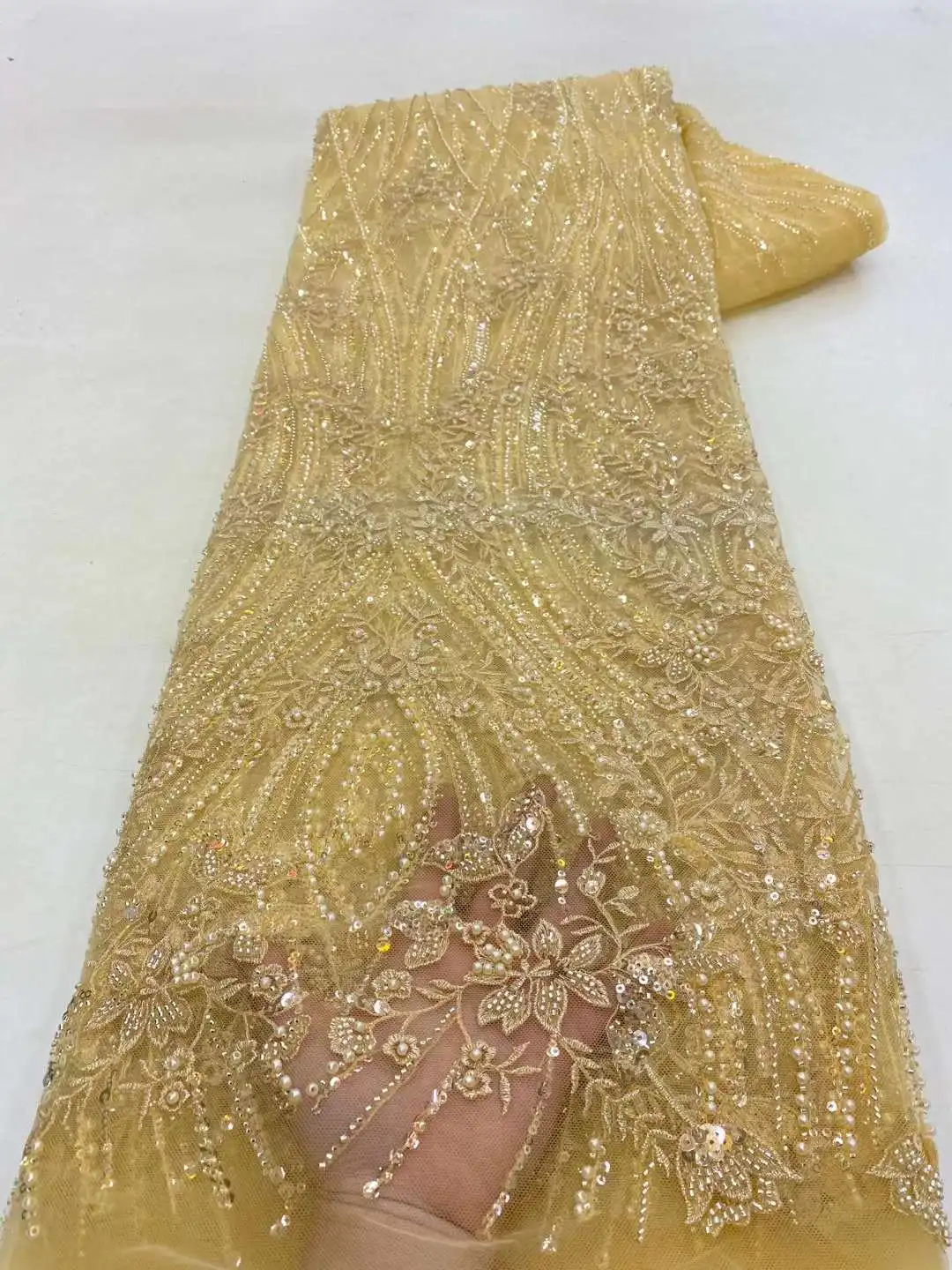 Luxury African Lace Fabric Heavy Beads Lace Fabric Sequences Embroidered French Groom Lace Fabric 5 Yards Dress For Women Sewing
Luxury African Lace Fabric Heavy Beads Lace Fabric Sequences Embroidered French Groom Lace Fabric 5 Yards Dress For Women Sewing