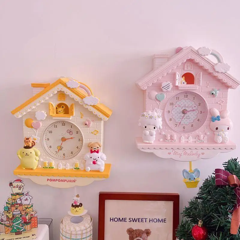 Милые настенные часы Sanrio Purin Dog с надписью Моя Мелодия украшение для спальни