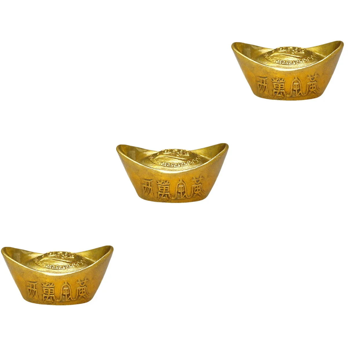 

Ingot Ingots Wealth Money Lucky Chinese Gold Decor Luck Golden Bao Yuan Simulated Tone Shui Feng Ancient Home Fortune Prosperity