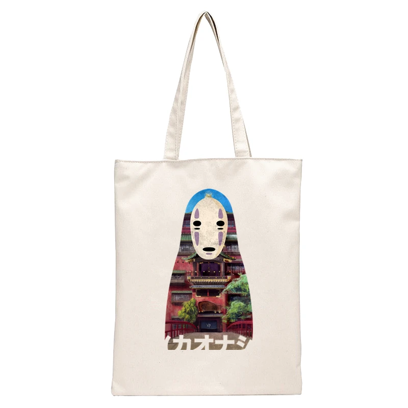 Spirited Away Faceless Print Reusable Shopping Bag Women Canvas Tote Bags Printing Eco Bag Cartoon Shopper Shoulder Bags
Spirited Away Faceless Print Reusable Shopping Bag Women Canvas Tote Bags Printing Eco Bag Cartoon Shopper Shoulder Bags