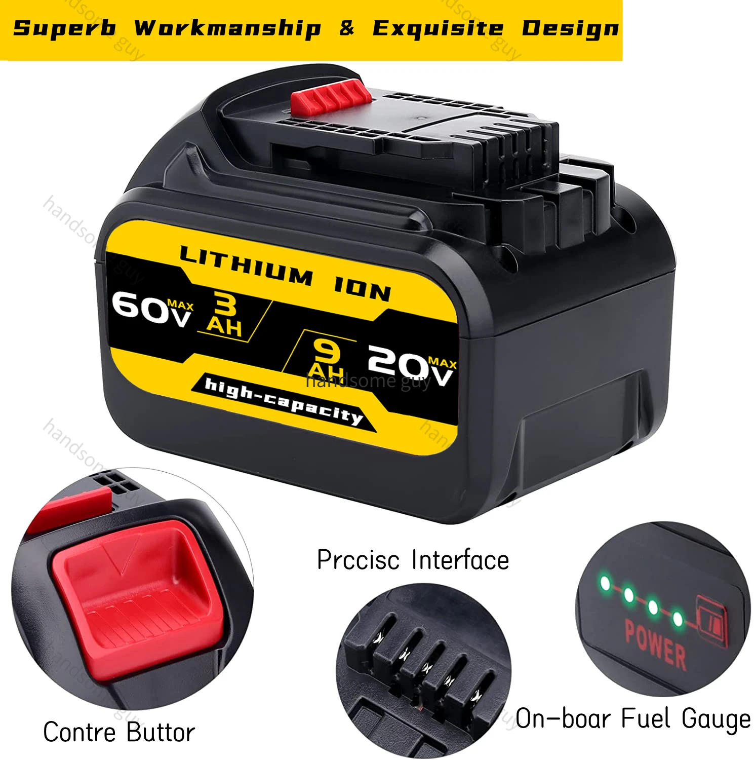 DCB606 9000mAh 20V/60V/120V MAX Batterie, ersatz für DCB609G DCB612 Arbeit mit Alle 20V/60V/120V Cordless Power Tools
DCB606 9000mAh 20V/60V/120V MAX Batterie, ersatz für DCB609G DCB612 Arbeit mit Alle 20V/60V/120V Cordless Power Tools