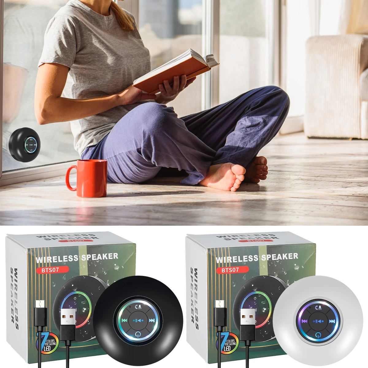 L Bluetooth Shower Speaker IPX4 Waterproof Bluetooth Speaker with Suction Cup Portable Bluetooth 5.0 Speaker with Colorful LED
L Bluetooth Shower Speaker IPX4 Waterproof Bluetooth Speaker with Suction Cup Portable Bluetooth 5.0 Speaker with Colorful LED