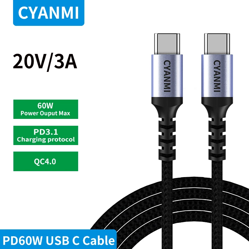 CYANMI 240W 100 Вт 60 Вт USB C Линия USB C Быстрозарядное устройство USB - C PD для MacBook Samsung Xiaomi C Линия USB C
CYANMI 240W 100 Вт 60 Вт USB C Линия USB C Быстрозарядное устройство USB - C PD для MacBook Samsung Xiaomi C Линия USB C