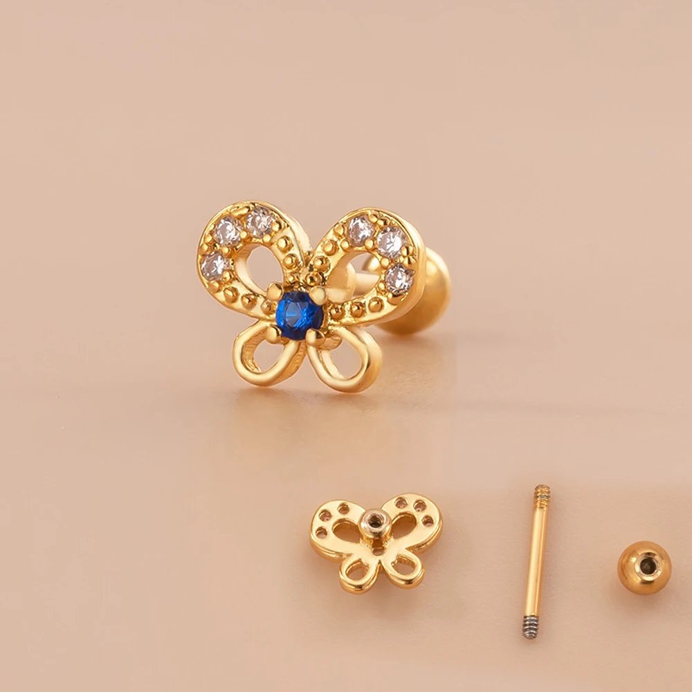 1 PCS Small Mix Color Zircon Butterfly Shape Stud Earring Women Cute Steel Screw Bar Ball Ear Cartilage Piercing Cuff Jewelry
1 PCS Small Mix Color Zircon Butterfly Shape Stud Earring Women Cute Steel Screw Bar Ball Ear Cartilage Piercing Cuff Jewelry