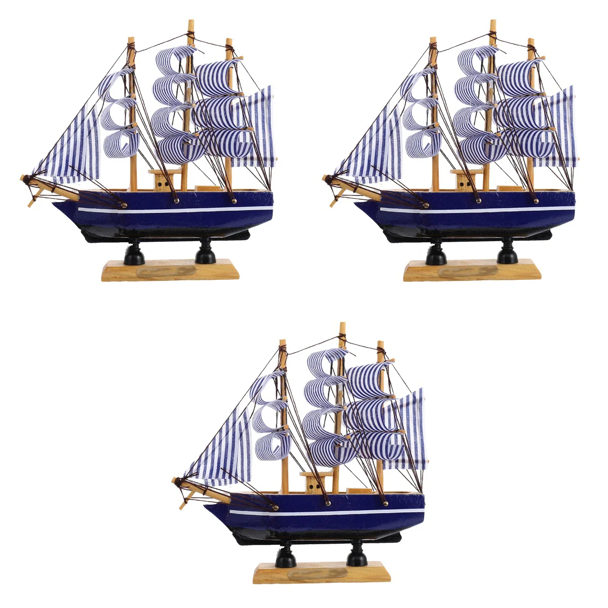 

3 Pcs Sailing Boat Cake Decoration Ocean Graduation Ornaments Exquisite Topper Wooden Decorative Man Novel Ship Shape