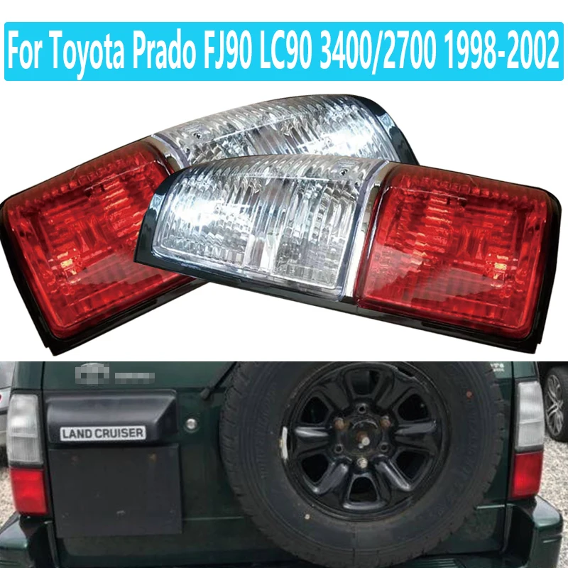 Suitable For Toyota Prado FJ90 LC90 3400/2700 1998-2002 Taillight lampshade/white-red Lampshade (without bulb)
Suitable For Toyota Prado FJ90 LC90 3400/2700 1998-2002 Taillight lampshade/white-red Lampshade (without bulb)