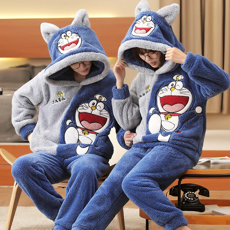 Winter Thicken Couple Pajamas Set Women Men Adult Pajama Anime Doraemon Korean Loose Lovers Homewear Hoodies Pyjamas Sleepwear
Winter Thicken Couple Pajamas Set Women Men Adult Pajama Anime Doraemon Korean Loose Lovers Homewear Hoodies Pyjamas Sleepwear