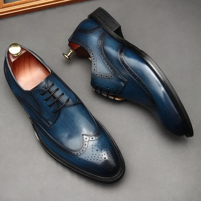 B-860 Grain Leather Men Retro Italian Design Men Brogues Genuine Leather Dress Shoes Handmade Wedding Shoes Men
B-860 Grain Leather Men Retro Italian Design Men Brogues Genuine Leather Dress Shoes Handmade Wedding Shoes Men