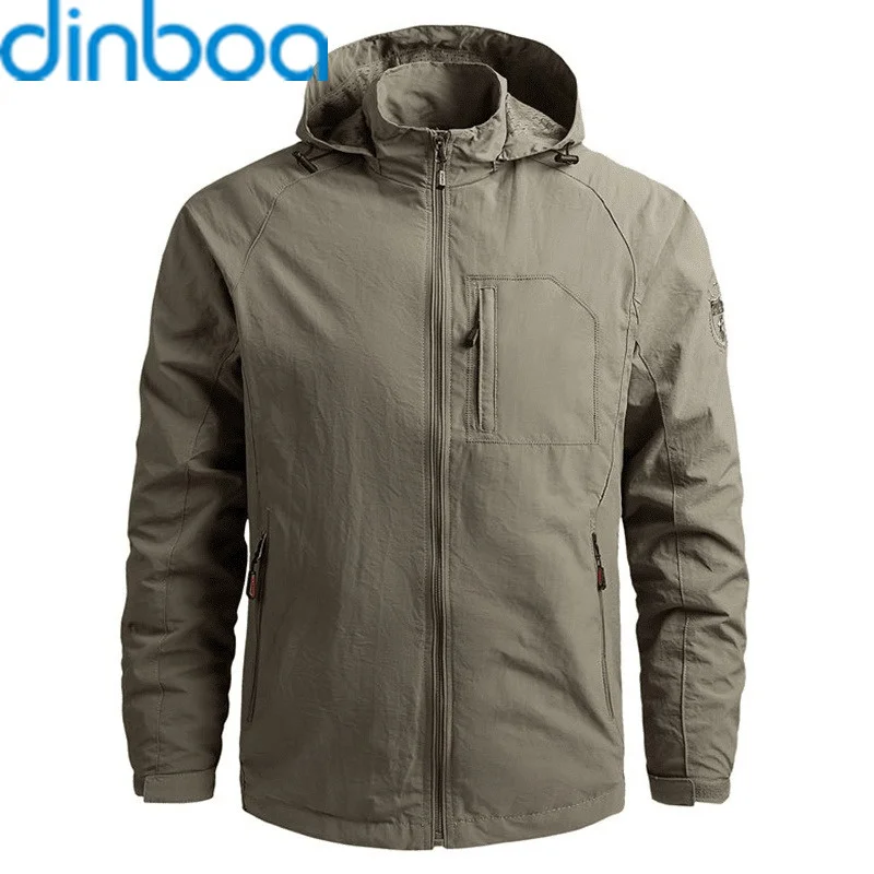dinboa Men's hooded windproof jacket, raincoat, coat, leisure, outdoor, hiking, tactical, military, 5XL, autumn 2021 
dinboa Men's hooded windproof jacket, raincoat, coat, leisure, outdoor, hiking, tactical, military, 5XL, autumn 2021