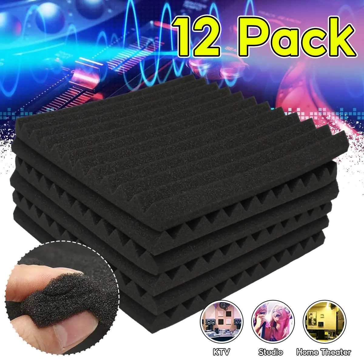 12PCS 30x30x2.5cm Studio Acoustic Foam Protective Sponge Soundproof Absorption Treatment Panel Sound Insulation Sealing Strip
12PCS 30x30x2.5cm Studio Acoustic Foam Protective Sponge Soundproof Absorption Treatment Panel Sound Insulation Sealing Strip