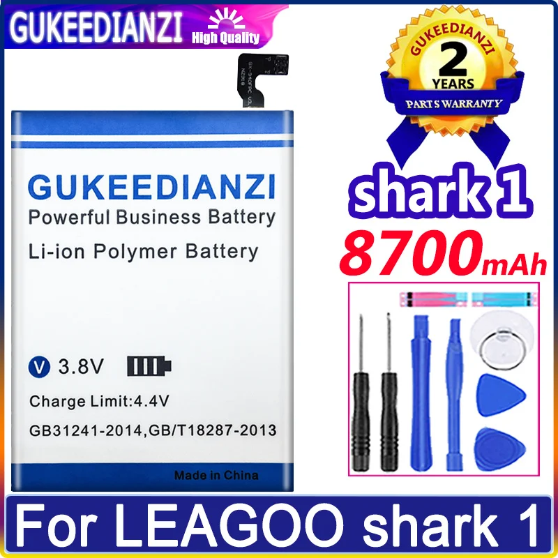 8700mAh Large Capacity Replacement Battery For LEAGOO Shark 1 / Shark1 Mobile Phone Batterie Li-polym Bateria Warranty One Year
8700mAh Large Capacity Replacement Battery For LEAGOO Shark 1 / Shark1 Mobile Phone Batterie Li-polym Bateria Warranty One Year
