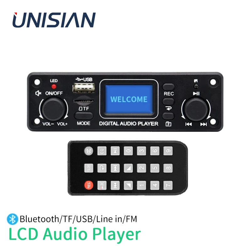 UNISIAN Digital Audio Player Bluetooth MP3 Player Decoder Board 128*64 DOTS LCD USB SD BT FM Music Player Module TPM119B
UNISIAN Digital Audio Player Bluetooth MP3 Player Decoder Board 128*64 DOTS LCD USB SD BT FM Music Player Module TPM119B