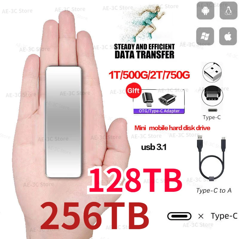 External hard drive Type C for PS4 256TB 128TB USB 3.1 M.2 for Laptop Desktop 2TB SSD Flash Memory Disk SSD disco duro For PC
External hard drive Type C for PS4 256TB 128TB USB 3.1 M.2 for Laptop Desktop 2TB SSD Flash Memory Disk SSD disco duro For PC