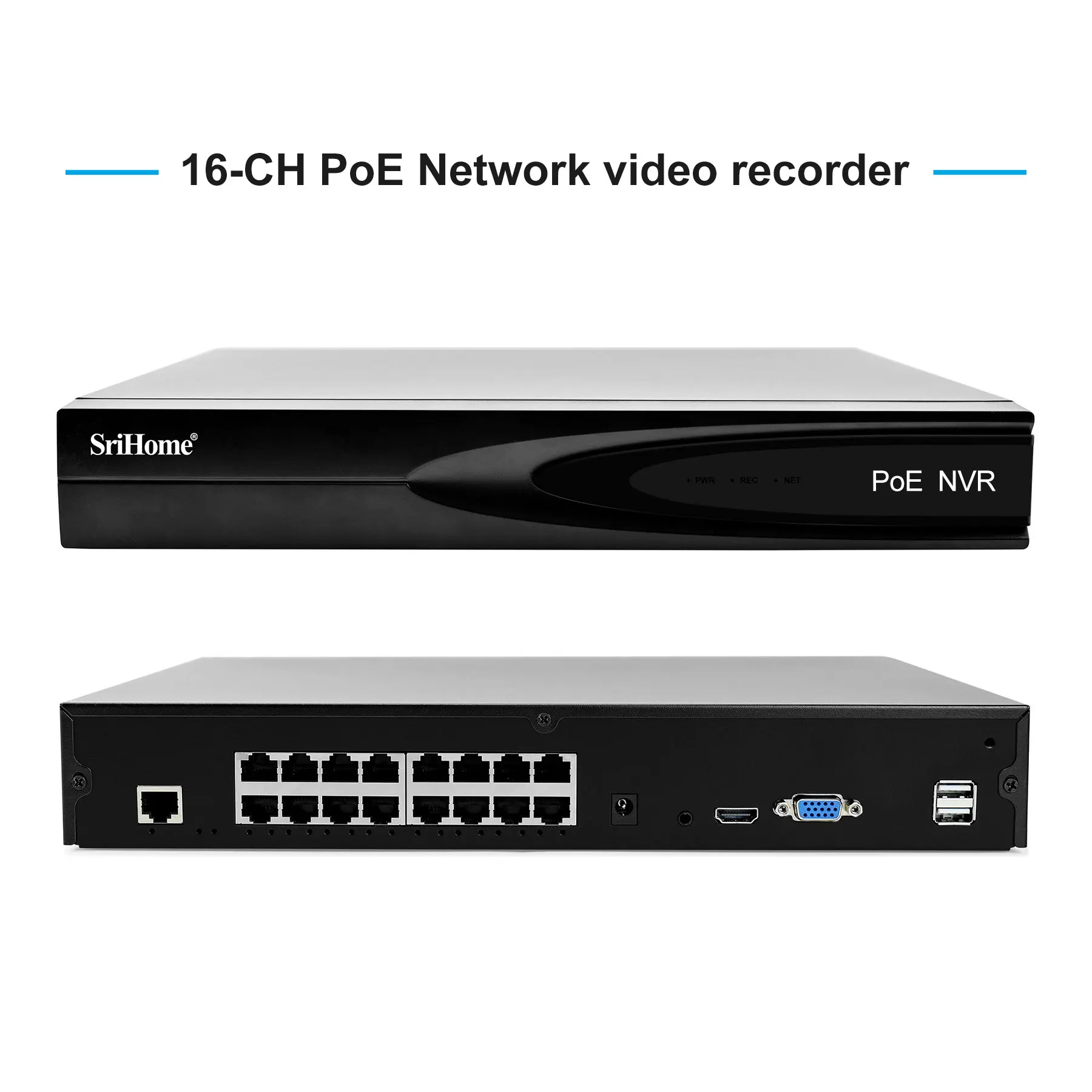 

Сетевой видеорегистратор Sricam, 16 каналов, POE, NVR, H.265, 8 ТБ, HDMI, 4K выход, до 5 Мп, IP-камеры видеонаблюдения