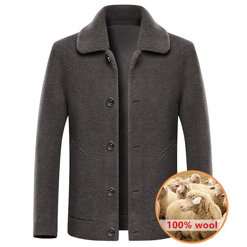 Мужская теплая куртка из натуральной овечьей кожи, с отворотом из натурального меха
Мужская теплая куртка из натуральной овечьей кожи, с отворотом из натурального меха