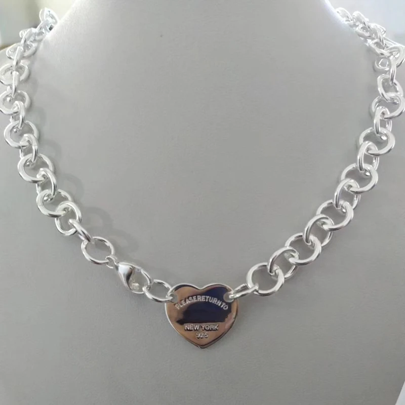 Plata 925 Sterling Silver Classic Simple Fashion Style Heart Double Hole Pendant O Necklace Women Luxury Jewelry Valentine Gift
Plata 925 Sterling Silver Classic Simple Fashion Style Heart Double Hole Pendant O Necklace Women Luxury Jewelry Valentine Gift