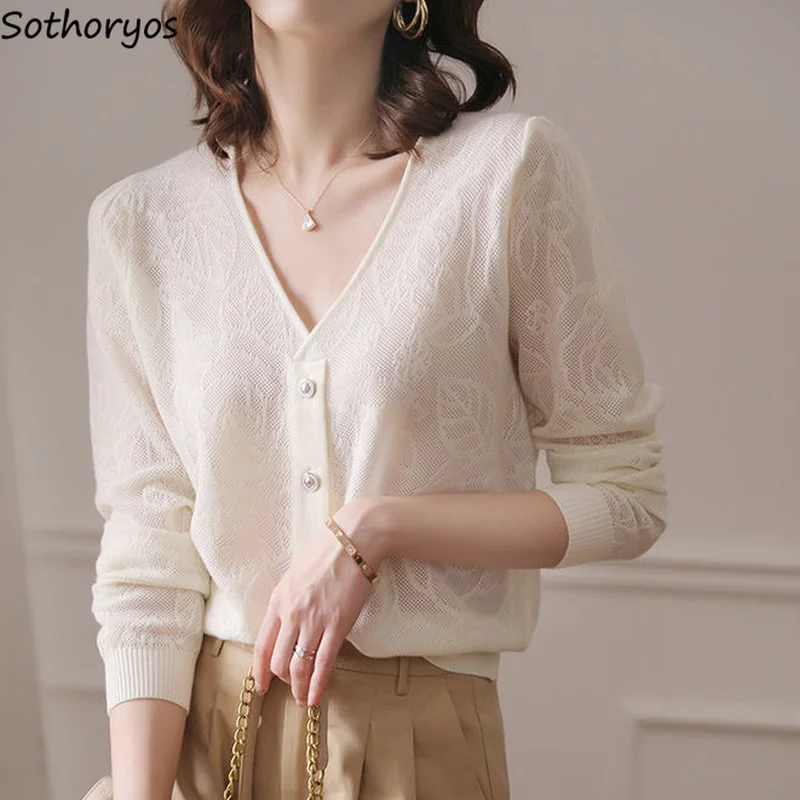 Cardigan Women Summer Jumpers Stylish Solid Korean Style Tender All-match Basic Feminine New Arrival V-neck Mujer De Moda Knit
Cardigan Women Summer Jumpers Stylish Solid Korean Style Tender All-match Basic Feminine New Arrival V-neck Mujer De Moda Knit