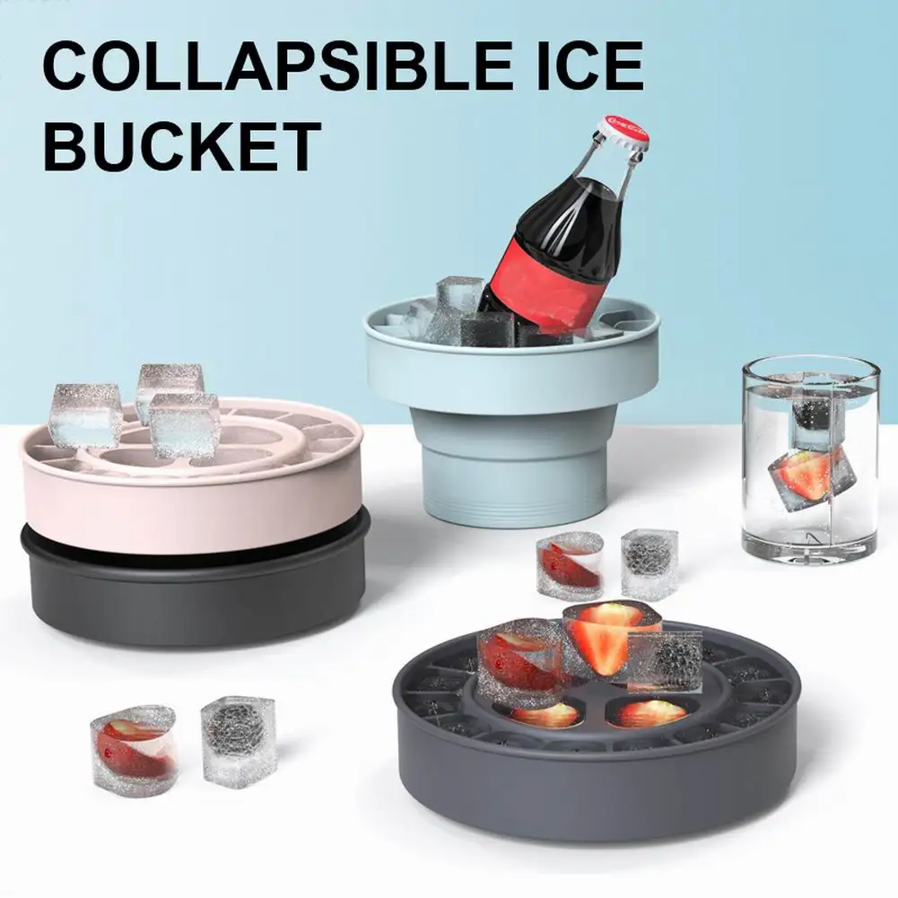 Outdoor Collapsible Ice Bucket Silicone Ice Cube Mold with Lid Durable Pop Up Bucket Portable Ice Cube Maker for Travel Camping
Outdoor Collapsible Ice Bucket Silicone Ice Cube Mold with Lid Durable Pop Up Bucket Portable Ice Cube Maker for Travel Camping