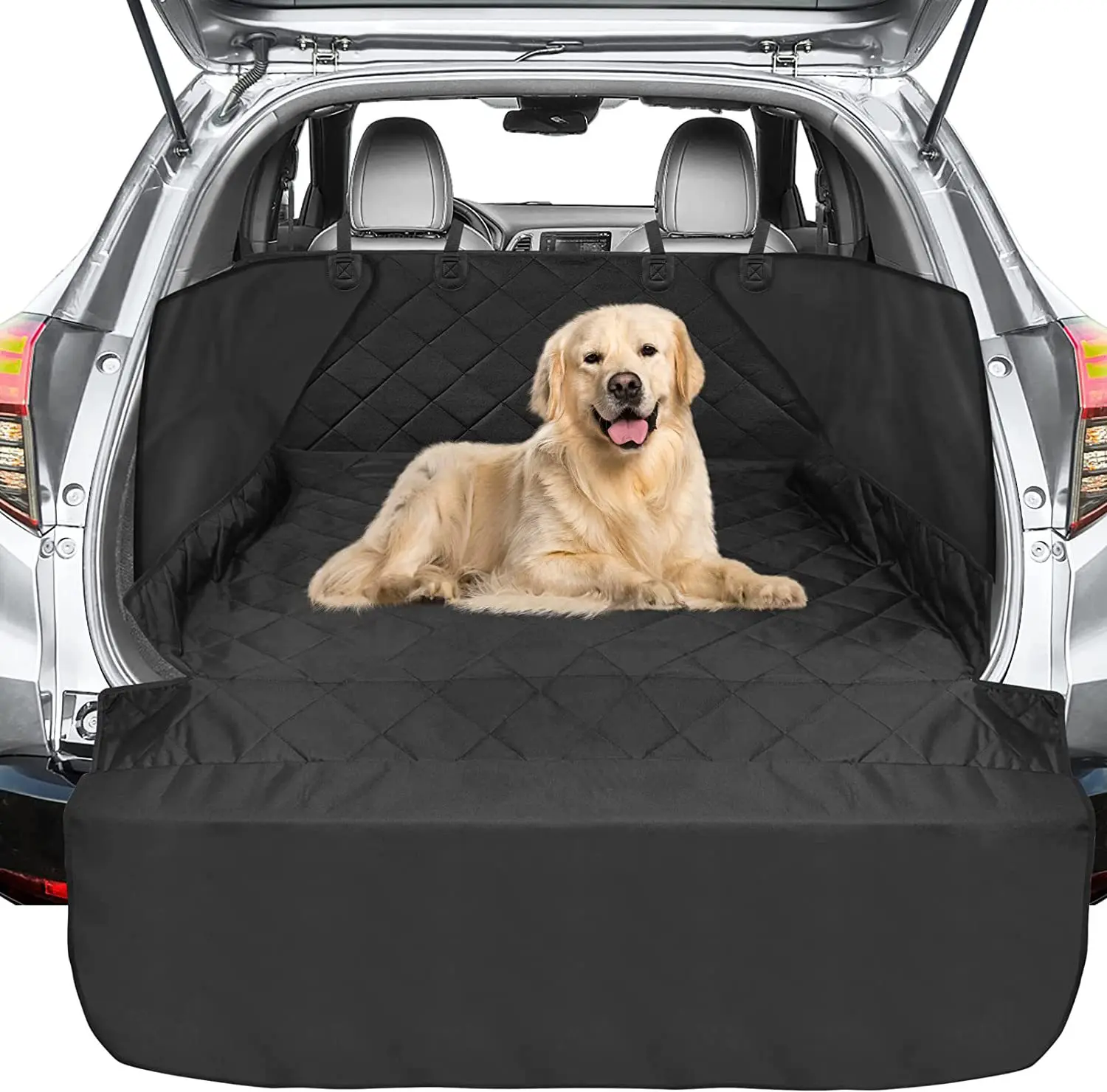

SUV Cargo Liner for Dogs Water Resistant Pet Cargo Cover Dog Seat Cover Mat for SUVs Sedans Vans with Bumper Flap Protector