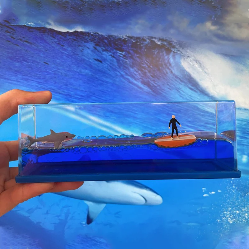 Creative Fluid Drift Bottle Shark and Adventurer Fluid Drift Hourglass Ornament Free Gliding Man Cruise Liquid Ship Office Decor
Creative Fluid Drift Bottle Shark and Adventurer Fluid Drift Hourglass Ornament Free Gliding Man Cruise Liquid Ship Office Decor