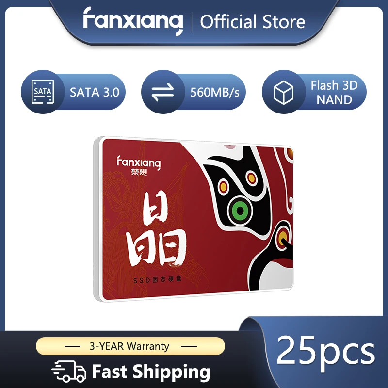 FANXIANG оптовая продажа 25 шт. SSD120g 240g SATA3 SSD 1 ТБ 256 ГБ 512 ГБ диск Жесткий диск Внутренние твердотельные диски для компьютера ПК ноутбука
FANXIANG оптовая продажа 25 шт. SSD120g 240g SATA3 SSD 1 ТБ 256 ГБ 512 ГБ диск Жесткий диск Внутренние твердотельные диски для компьютера ПК ноутбука