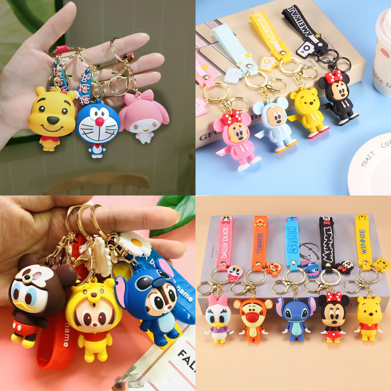 kawaii Mickey Minnie Mouse Donald Duck Anime cartoon Keychain Model Toys Keyring Student Bag Pendant car keychains Kids Gift
kawaii Mickey Minnie Mouse Donald Duck Anime cartoon Keychain Model Toys Keyring Student Bag Pendant car keychains Kids Gift