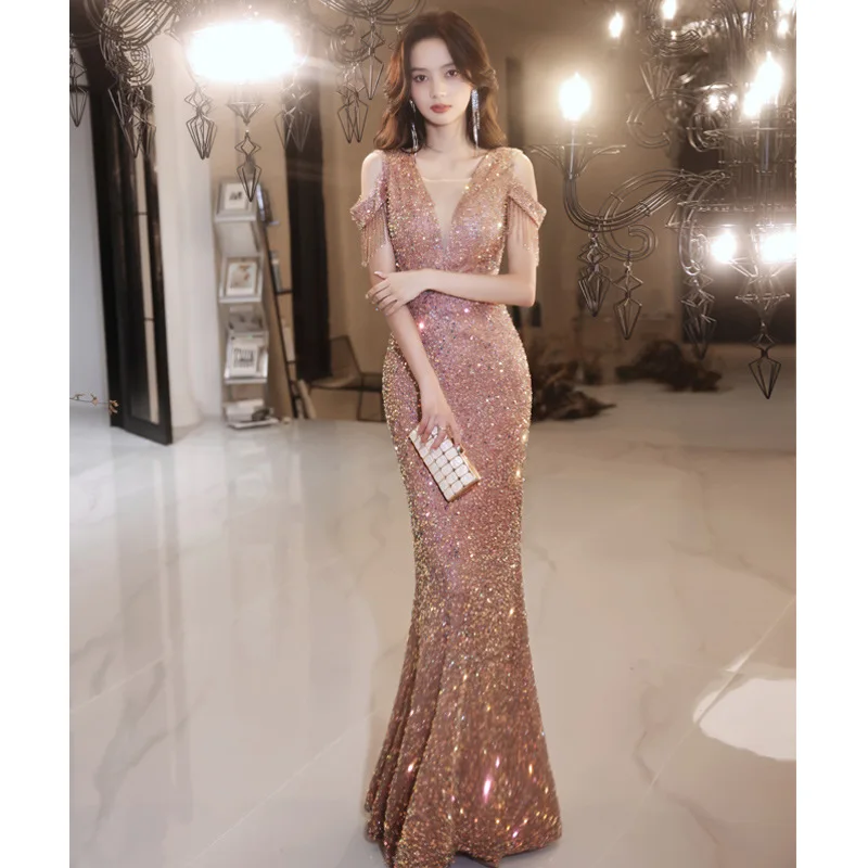 Fishtail Evening Dress Women 2023 New Temperament Sequin Long Niche Dresses for Women
Fishtail Evening Dress Women 2023 New Temperament Sequin Long Niche Dresses for Women