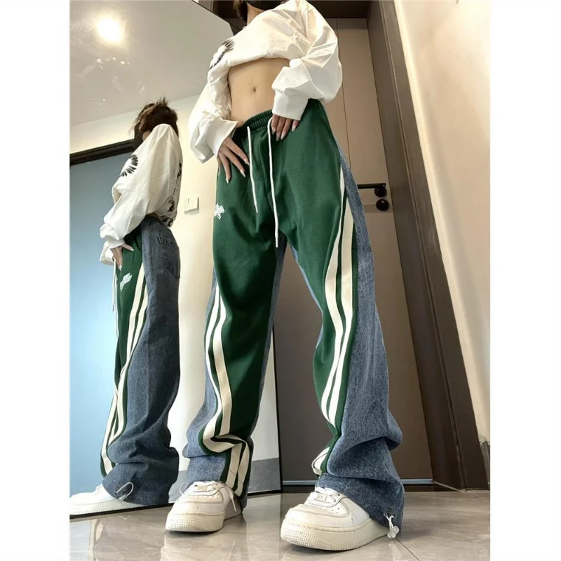 Denim Contrast Drawstring Lounge Pants American High Street Straight Casual Pants Women Fashion Hip-Hop Simple Loose Trousers
Denim Contrast Drawstring Lounge Pants American High Street Straight Casual Pants Women Fashion Hip-Hop Simple Loose Trousers