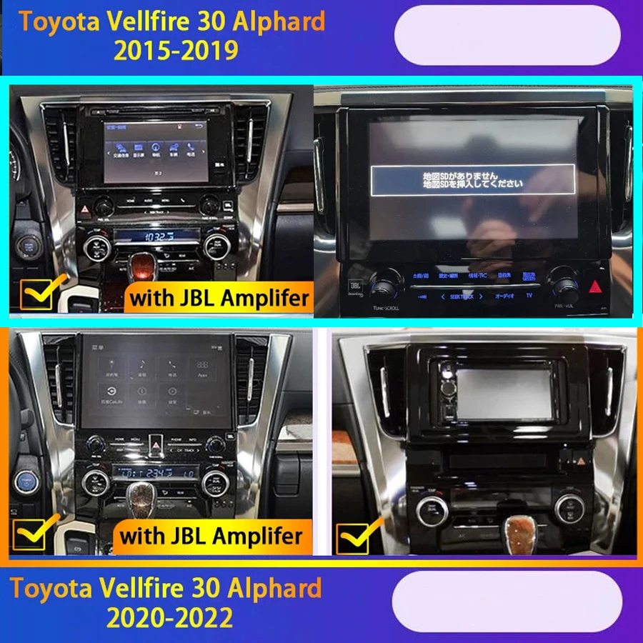 RHD для Toyota Alphard Vellfire 30 Serise A30, обновление Alphard 40 Serise A40, Android, 15-дюймовый автомобильный радиоприемник, видеоплеер, GPS Carplay
RHD для Toyota Alphard Vellfire 30 Serise A30, обновление Alphard 40 Serise A40, Android, 15-дюймовый автомобильный радиоприемник, видеоплеер, GPS Carplay