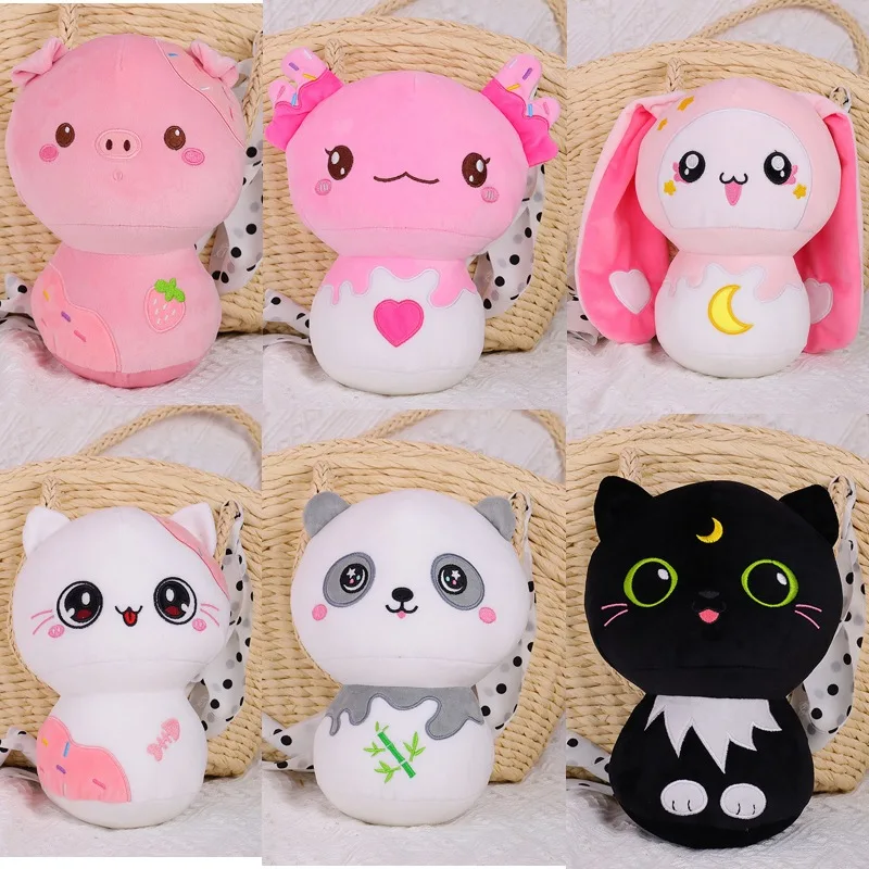 

2023 New 20cm Cute Mushroom Pillow Kawaii Plush Toy Stuffed Animals Plushies Cat Axolotl Rabbit Panda Cat Pig Plush Pillow Gifts