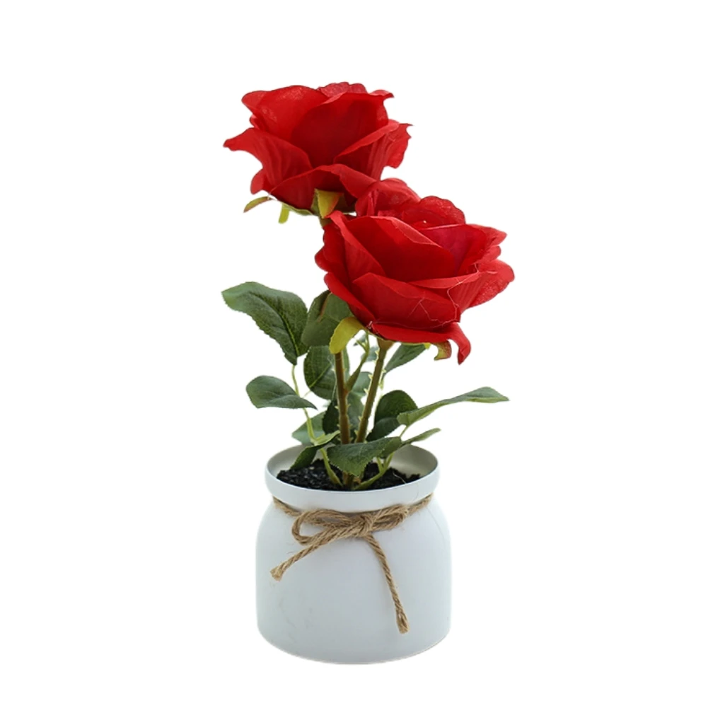 Artificial Rose Flower Pot Fake Plants Rose Red For Garden Home Wedding Table Party Decorations Two Rose Bonsai
Artificial Rose Flower Pot Fake Plants Rose Red For Garden Home Wedding Table Party Decorations Two Rose Bonsai