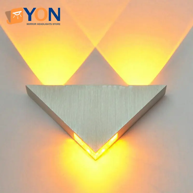 

Modern Design Led Wall Lamp 3W 110V 220V Aluminum Body Triangle Wall Light for Bedroom Home Lighting Luminaire Wall Sconce