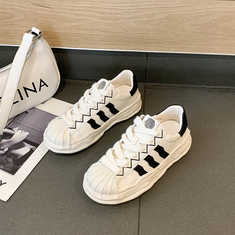 2022 Summer New Women's Shoes Thick-soled Women's Sneakers Shell-shaped White Women's Sneakers Lace-up Casual Women's Shoes
2022 Summer New Women's Shoes Thick-soled Women's Sneakers Shell-shaped White Women's Sneakers Lace-up Casual Women's Shoes